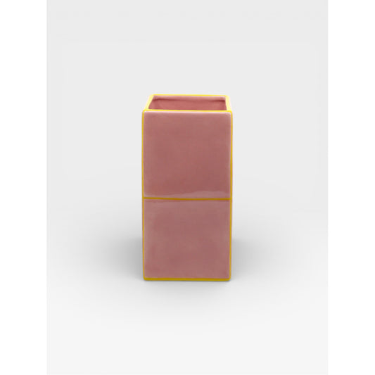Vase Double Tile Rose/Jaune