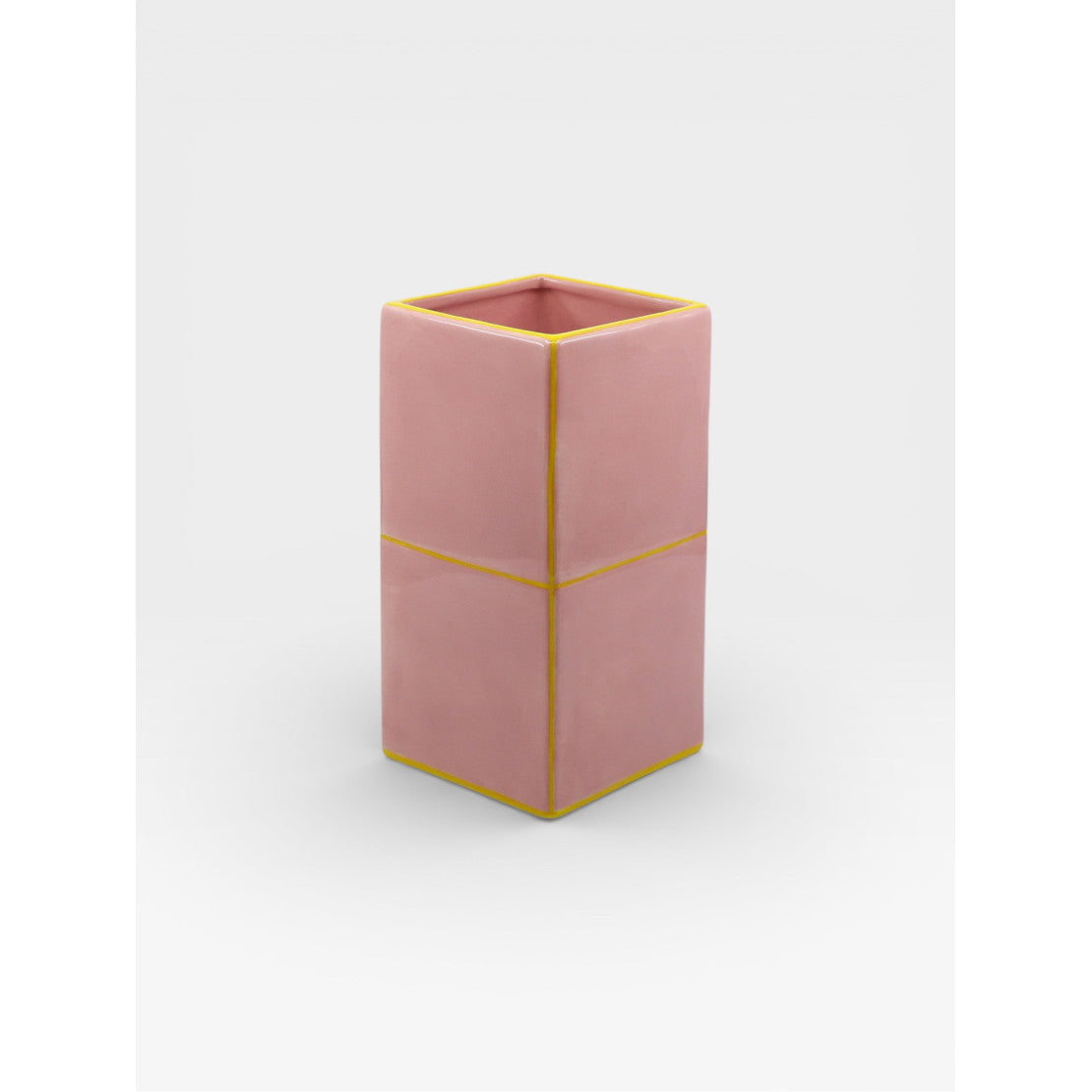 Vase Double Tile Rose/Jaune