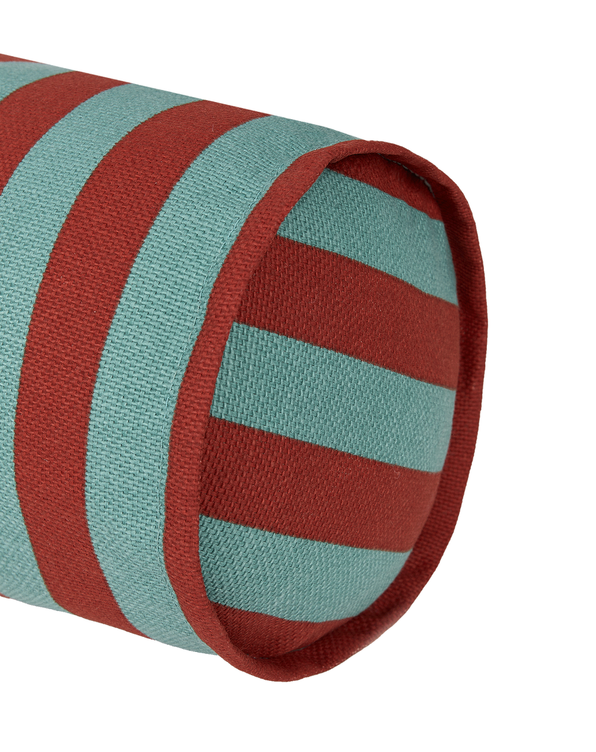 Coussin Cylindre Rouge Teal Vert Rayure